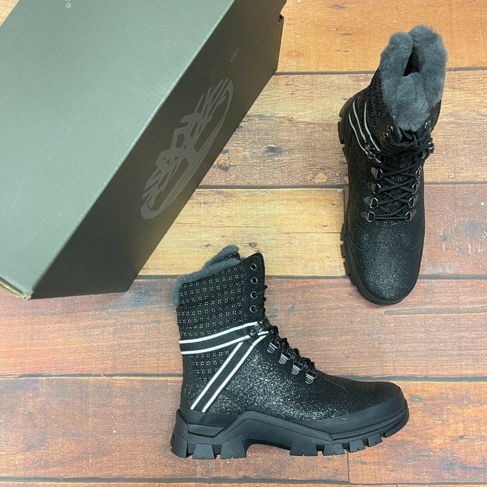 Timberland Women's Jenness Falls Waterproof Insulated Black Leather Boots A2EYW